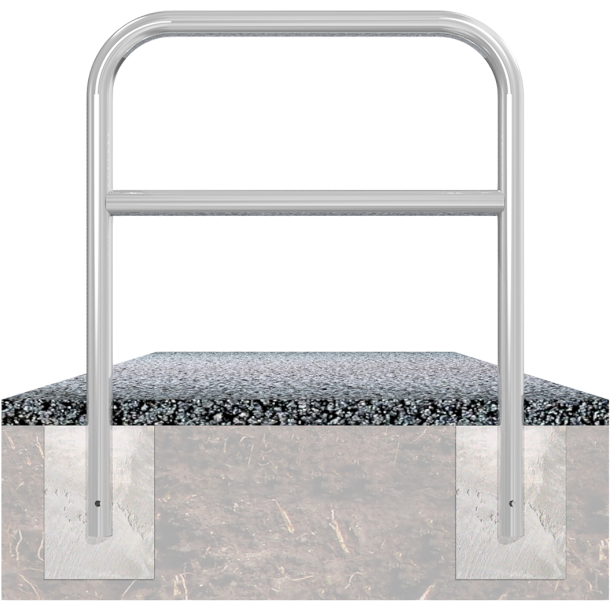 Protective bar made of steel tubing |  60 x 2.5 mm | with crossbar | total width: 1000 mm | total height: 1400 mm | hot-dip galvanized